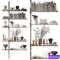 Rack minimalistic wooden shelving 07