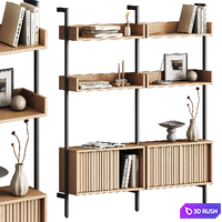 Dennett modular shelving unit with decor
