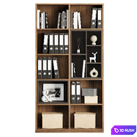 Home office shelving with decor