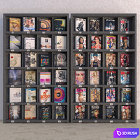 Display Racks with Books and Magazines - Vray Material