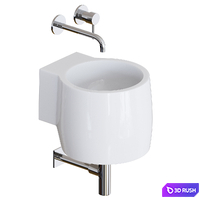Wall-mounted washbasin sink