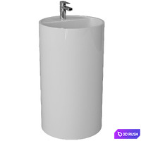 Vasque Totem sur pied cylindrique en solid surface
