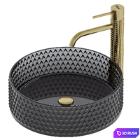 Washbasin Rea Cristal Black REA-U9671 with tap Gusto One