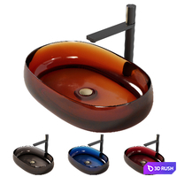 Transparent resin basin with Rea Icon mixer