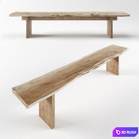 Bench with "living edges" from the workshop IVAN CHUDOV