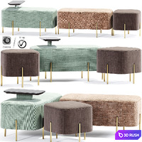 Modern Alba Ottomans Fabric