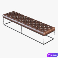 Brown leather banquette eich / 0432