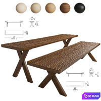 Bench Zanat Touch 160cm Wooden legs