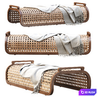 Sofia Rattan Ottoman / Rattan bench