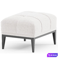 White Tufted Accent Stool Eichholtz Aurelio