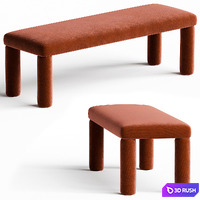 Temi Stool in Teja by Sun at Six, Minimalist Velvet Stool