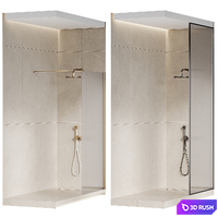 Shower enclosure with grooved glass