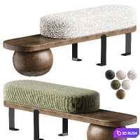 Solid Color Modern Upholstered Entryway Bench with White Cushion