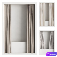 Double shower curtain with hidden ceiling cornice