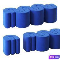Adel bench and pouf by Baxter