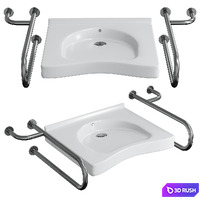 DSTRANA sink with two three-support handrails GOST for people with disabilities