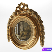 Round antique mirror