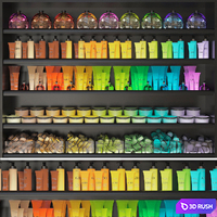 Set of multi-colored cosmetics. Beauty saloon
