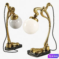Vintage Gilt Bronze Art Nouveau Desk Lamp