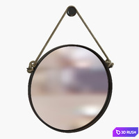 Restoration Hardware iron and rope mirror