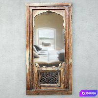 19th-C Carved Jharokha Mirror