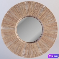 Round Jute Frame Mirror