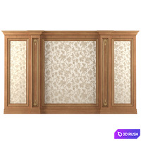 Wall wood boiserie paneling