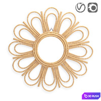 Nogu Chamomile Shaped Rattan Mirror