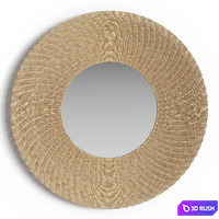 Wall mirror with wicker rattan frame