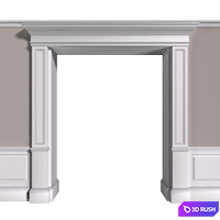 Traditional Interior Arched Opening.Classic Wall paneling