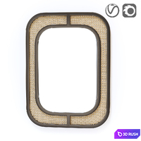 Mirror in metal and wicker, Waska