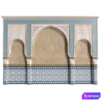 Arch in oriental style. Arab decorative wall. Arabic wall.Oriental Wall paneling
