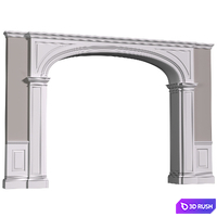 Archway in classic style. Arched interior doorway in a classic style.Traditional Interior Arched Doorway Opening.Entryway Wall Paneling