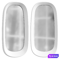 Wylder White Cement Oval Wall Mirror