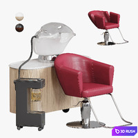 Maletti HUB - Cabinet with hairdressing sink, Musette chair