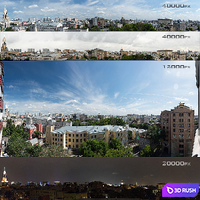 Panoramas of Moscow from the region of Khamovniki. 4 photos