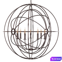 Restoration Hardware FOUCAULT'S TWIN-ORB CHANDELIER 41 Rustic