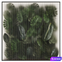 Light box with tropical leaf garden in frame glass smoked 02