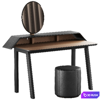 327 Vanity Desk 04 Tolda Desk by Miniforms and Fredericia Mono Pouf