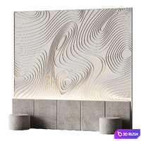 Decorative wall panel for a bedroom with a soft pattern