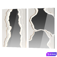 Decorative plaster wall with mirror