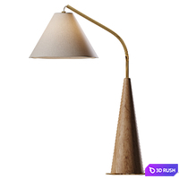 Gibson Metal and Natural Wood Table Lamp