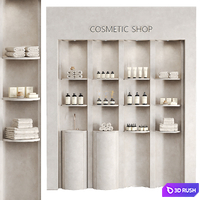 Store shelves with cosmetics