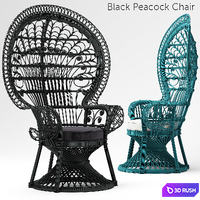 Armchair Black Peacock Chair New In