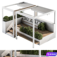 Roof Garden and Landscape Furniture with Pergola 07
