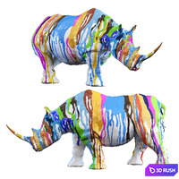 Deco Figurine Rhino Colore 26cm