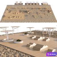 A beach. A set of elements for the improvement of parks and public gardens.