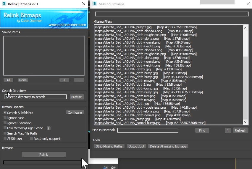 Relink Bitmaps Script Interface