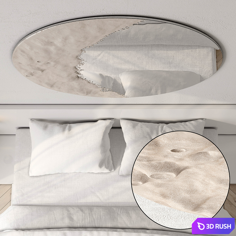 Luna Mirror by Mercado Collective 3D Model Vray, Corona