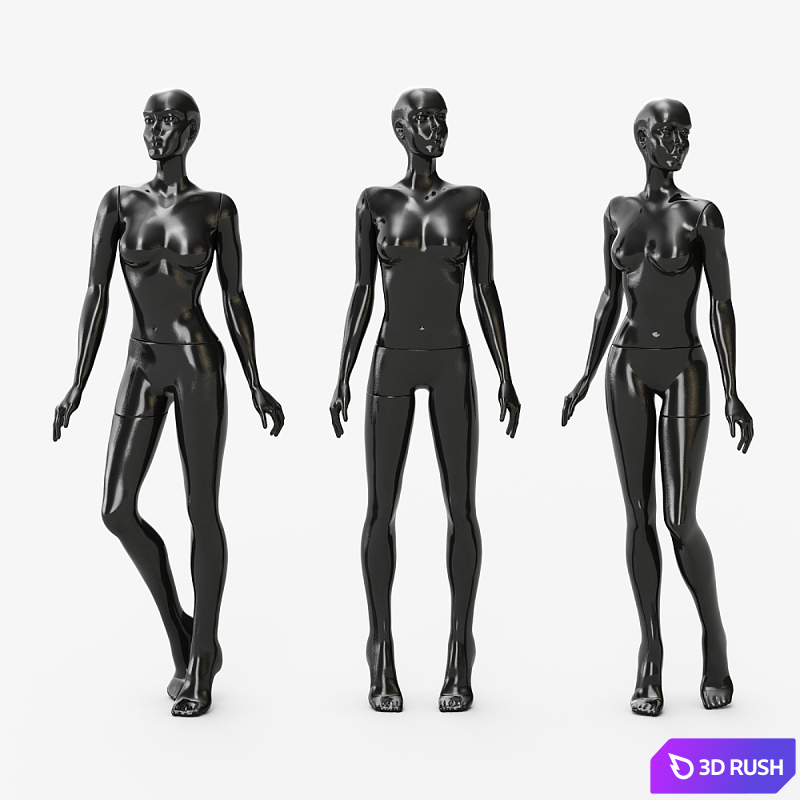 Mannequin for women 3D Model Vray, Corona